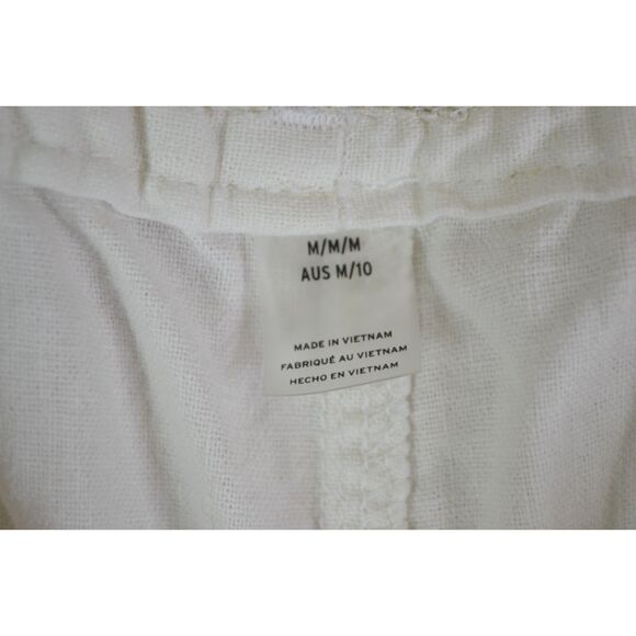 Roxy Oceanside Women's Medium White Linen Blend Beach Pants - Picture 5 of 16